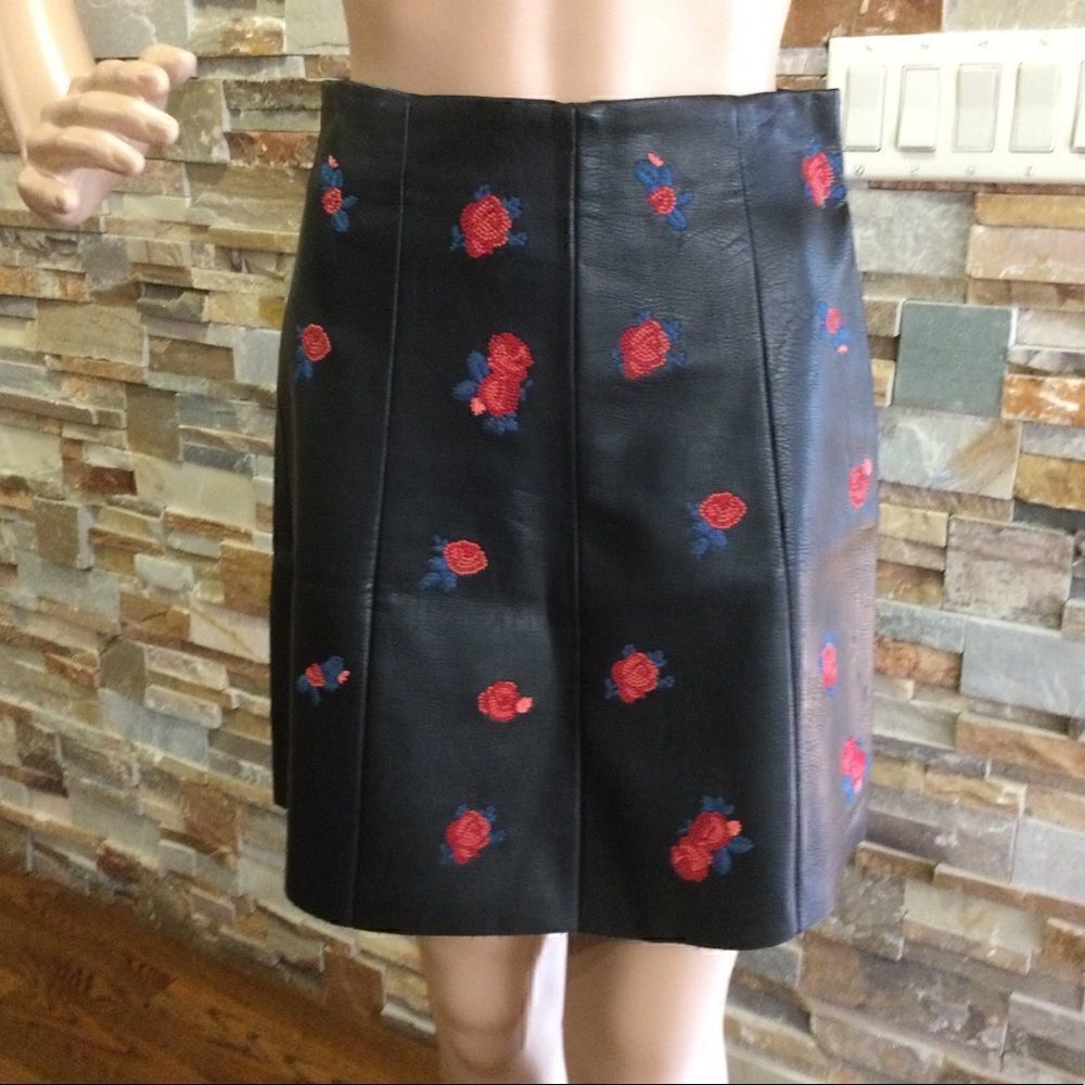 CLUB MONACO Faux Leather Skirt